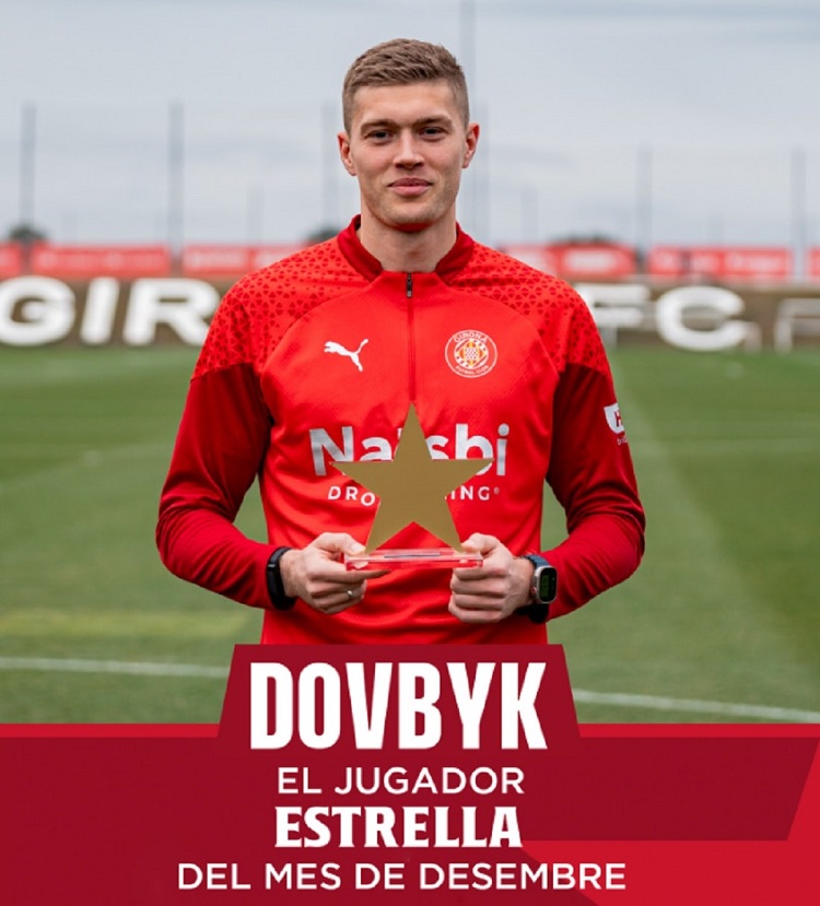 Girona fans recognized Artem Dovbyk as the best football player of the  team in December 2023 - Official website of the Ukrainian Football  Association